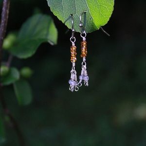 AAA+ citrine and mini labradorite earrings